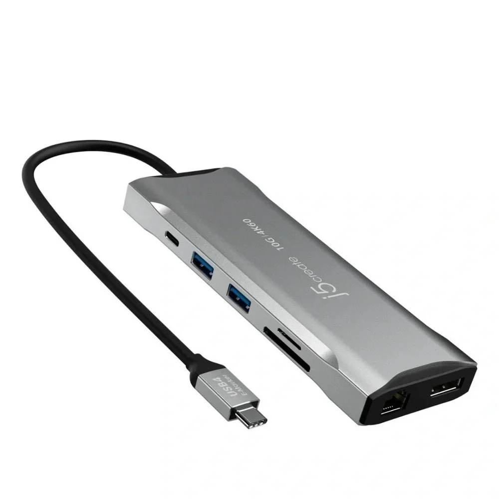 NEW j5create - 4K60 Elite USB-C Triple-Monitor 10Gbps Mini Dock - Space Grey - Picture 6 of 12